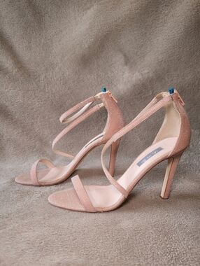 SJP by Sarah Jessica Parker Serpentine Rose Gold Glitter high heel sandal